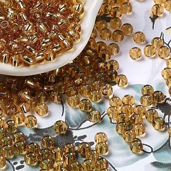Glass Seed Beads, Silver Lined, Round Hole, Round, Peru, 4x3mm, Hole: 1.2mm, 6429pcs/pound