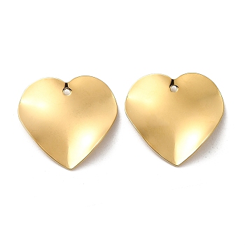 Ion Plating(IP) 316L Surgical Stainless Steel Pendants, Heart Charm, Real 18K Gold Plated, 21.5x22x1.5mm, Hole: 1.2mm