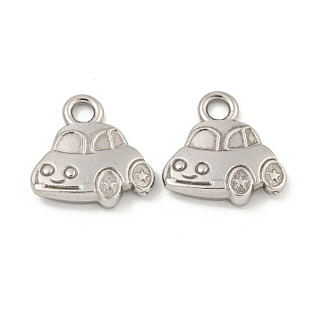 Non-Tarnish 304 Stainless Steel Charms, Car Charm, Stainless Steel Color, 12.5x13x3mm, Hole: 2mm