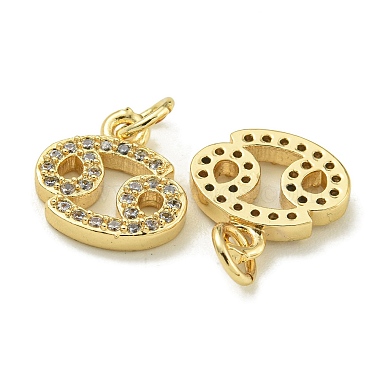 Rack Plating Brass Micro Pave Cubic Zirconia Pendants(KK-K386-02J-G)-2