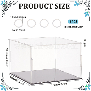 Rectangle Transparent Acrylic Minifigures Display Boxes with Black Base(ODIS-WH0030-51B)-2