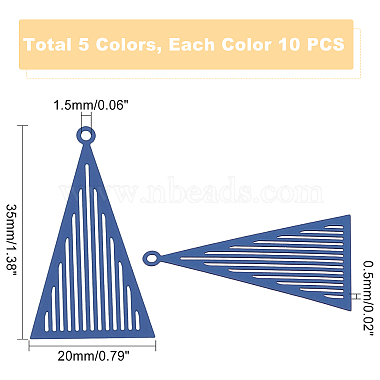 dicosmetic 50pcs 5 couleurs 430 pendentifs en filigrane en acier inoxydable(STAS-DC0008-06)-4