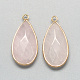 Natural Rose Quartz Pendants(X-G-S221-14G)-1