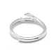 Adjustable Rhodium Plated 925 Sterling Silver Finger Ring Components(STER-L055-021P)-3