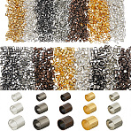 4500Pcs 15 Styles Brass Crimp Beads, Cadmium Free & Lead Free, Tube, Mixed Color, 2~3x2~3mm, Hole: 1.5~2.5mm(KK-PA0001-08)