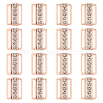 16 Sets Zinc Alloy Rhinestone Bikini Clips, Bra Clasp Replacement Part, Lingerie Front Closure, Rose Gold, Finished: 19x13.5x6mm(FIND-FH0009-98RG)