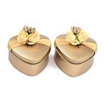 Tinplate Storage Box, Jewelry Box, for Dry Storage, Spices, Tea, Candy, Party Favors, Heart, Goldenrod, 7.1x7.35x7cm(CON-A004-01)