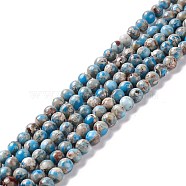 Assembled Natural Imperial Jasper & Synthetic Opal Beads Strands, Dyed, Round, Gray, 4mm, Hole: 0.7mm, about 98~100pcs/strand, 15.94''(40.5cm)(G-K317-A19-02)