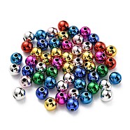 UV Plating Acrylic Beads, Iridescent, Round, Mixed Color, 8x7.5mm, Hole: 2mm(PACR-G001-01A)