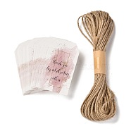 Paper Hang Gift Tags, with Jute Twine, Thanksgiving Themed, Pink, 7x4x0.03cm, Hole: 5mm, 50pcs/bag(CDIS-P006-B04)
