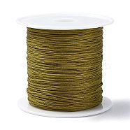 Nylon Chinese Knot Cord, Nylon Jewelry Cord for Jewelry Making, Olive, 0.4mm, about 28~30m/roll(NWIR-C003-02U)