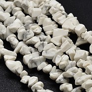Chip Natural Howlite Beads Strands, 5~8x5~8mm, Hole: 1mm, 34 inch(X-G-N0134-11)