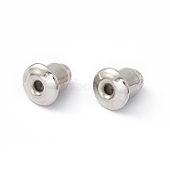 Brass Ear Nuts, Earring Backs, Platinum, Size: about 5mm long, 5mm wide, hole:1mm(EC028)