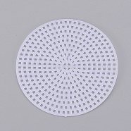 DIY Flat Round Plastic Canvas Shapes, for Needlepoint Projects, Coasters and Crafts, White, 77x1.5mm(DIY-TAC0006-95)