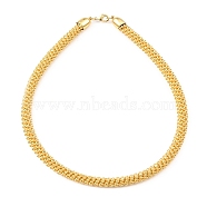Brass Chain Choker Necklaces, Twist Necklace, with Lobster Claw Clasp, Real 14K Gold Plated, 16-3/4 inch(42.5cm)(NJEW-F313-03G)