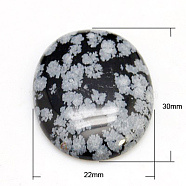 Gemstone Cabochons,Oval, Snowflake Obsidian, 30x22x5~7mm(G-H1596-30x22x5mm-16)
