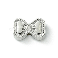 Alloy Beads, Bowknot, Platinum, 7x10.5x3.5mm, Hole: 1.6mm(FIND-Z045-18P)