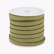 Faux Suede Cord, Faux Suede Lace, Dark Olive Green, 5x1.5mm, about 5.46 yards(5m)/roll(X-LW-R003-5mm-1136)