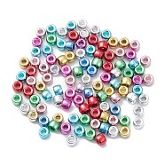 Plastic Plating Beads, Barrel, Mixed Color, 9x6.5mm, Hole: 3.7mm, about 1700pcs/500g(KY-C013-01A)