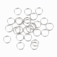 304 Stainless Steel Split Rings, Double Loops Jump Rings, Stainless Steel Color, 7x1mm, about 6mm inner diameter, about 125pcs/10g(X-STAS-H413-04P-C)