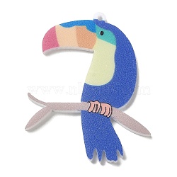 Opaque Acrylic Big Pendants, Parrot Charms, Royal Blue, 50x40x2mm, Hole: 1.2mm(FIND-Z006-08)