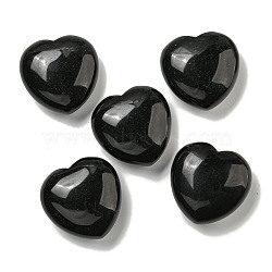 Natural Obsidian Statues Ornaments, Love Heart Stone for Reiki Energy Balancing Meditation Gift, 42~44.5x45x19.5~23mm(G-P531-03D)