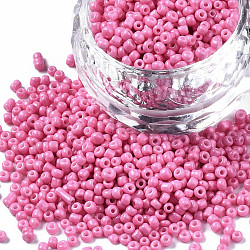 Glass Seed Beads, Baking Paint, Round Hole, Round, Flamingo, 2~3x1.5~2mm, Hole: 0.8mm, about 450g/Pound(SEED-S060-A-F448)