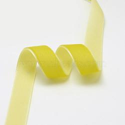 5/8 inch Single Face Velvet Ribbon, Yellow, 5/8 inch(15.9mm), about 25yards/roll(22.86m/roll)(OCOR-R019-15.9mm-023)