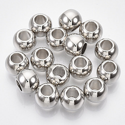 CCB Plastic Beads, Large Hole Beads, Rondelle, Platinum, 11x9mm, Hole: 5.5mm(X-CCB-S160-236P)