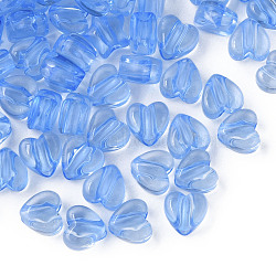 Transparent Acrylic Beads, Heart, Cornflower Blue, 8x8.5x5.5mm, Hole: 2.5mm, about 2030pcs/500g(MACR-S373-95-B10)