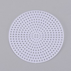 DIY Flat Round Plastic Canvas Shapes, for Needlepoint Projects, Coasters and Crafts, White, 77x1.5mm(DIY-TAC0006-95)