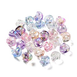 Transparent Acrylic Beads, Twisted Beads, Mixed Color, 18x17.5mm, Hole: 1.6mm(MACR-K356-12)