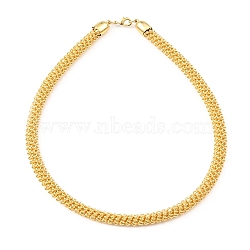 Brass Chain Choker Necklaces, Twist Necklace, with Lobster Claw Clasp, Real 14K Gold Plated, 16-3/4 inch(42.5cm)(NJEW-F313-03G)