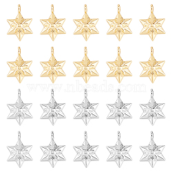 DICOSMETIC 40Pcs 2 Colors Alloy Pendants, Star of David with Flower Pattern, Platinum & Golden, 18x12x4mm, Hole: 2.5mm, 20pcs/color(FIND-DC0005-50)