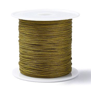 Nylon Chinese Knot Cord, Nylon Jewelry Cord for Jewelry Making, Olive, 0.4mm, about 28~30m/roll