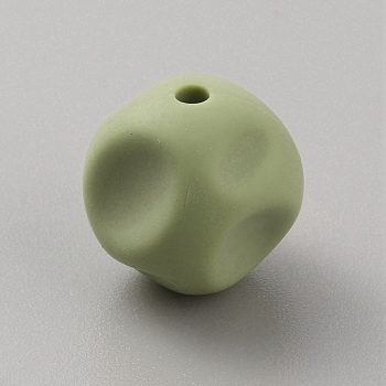 Cube Food Grade Eco-Friendly Silicone Beads, Dark Sea Green, 15x15x15mm, Hole: 2mm