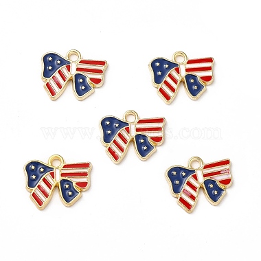 American Flag Style Alloy Enamel Pendants(ENAM-M046-09G)-3