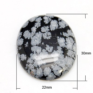 30mm Oval Snowflake Obsidian Cabochons