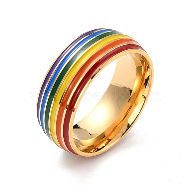Rainbow Pride Finger Ring(RJEW-M140-01G)-2