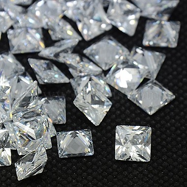 3mm Clear Square Cubic Zirconia Cabochons