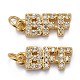 Brass Micro Pave Clear Cubic Zirconia Charms(ZIRC-Z011-30G)-2