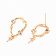 Brass Micro Pave Clear Cubic Zirconia Earring Findings(KK-T062-210G-NF)-2
