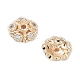 Rack Plating Brass Cubic Zirconia Bead Cap(KK-A183-74G)-1