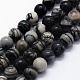 Chapelets de perles de pierre noire/soie noires naturelles(G-I199-11-10mm)-1
