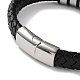 bracelets pour hommes en cordon de cuir pu noir tressé(BJEW-K243-23P)-3