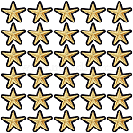100Pcs Computerized Embroidery Cloth Iron On Patches, Costume Accessories, Appliques, Star, Yellow, 35x39x1.5mm(PATC-CY0001-13B)
