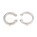 Brass Ear Cuff Findings, with Loop, Cadmium Free & Lead Free, Long-Lasting Plated, Rack Plating, Platinum, 14.4x14x2.5~4.5mm, Hole: 1.2mm(KK-Z158-05P)