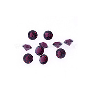 Glass Rhinestone Cabochons, DIY Accessories for Jewelry Pendant Making, Birthstone Color Style Rhinestone, Diamond Shape, Amethyst, 4mm, 20pcs/bag(GLAA-TAC0005-4mm-02)