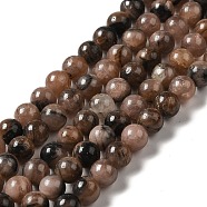 Natural Chiastolite Beads Strands, Round, 6mm, Hole: 1~1.2mm, about 64pcs/strand, 15.75 inch(40cm)(G-F729-02A)