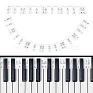Silicone Removable Piano Keyboard Note Guides, 61-Key Piano Rake Notes Marker, for Kids Beginners, Colorful, 349~493x40x2.5mm, 2pcs/set(DIY-WH0292-82B)